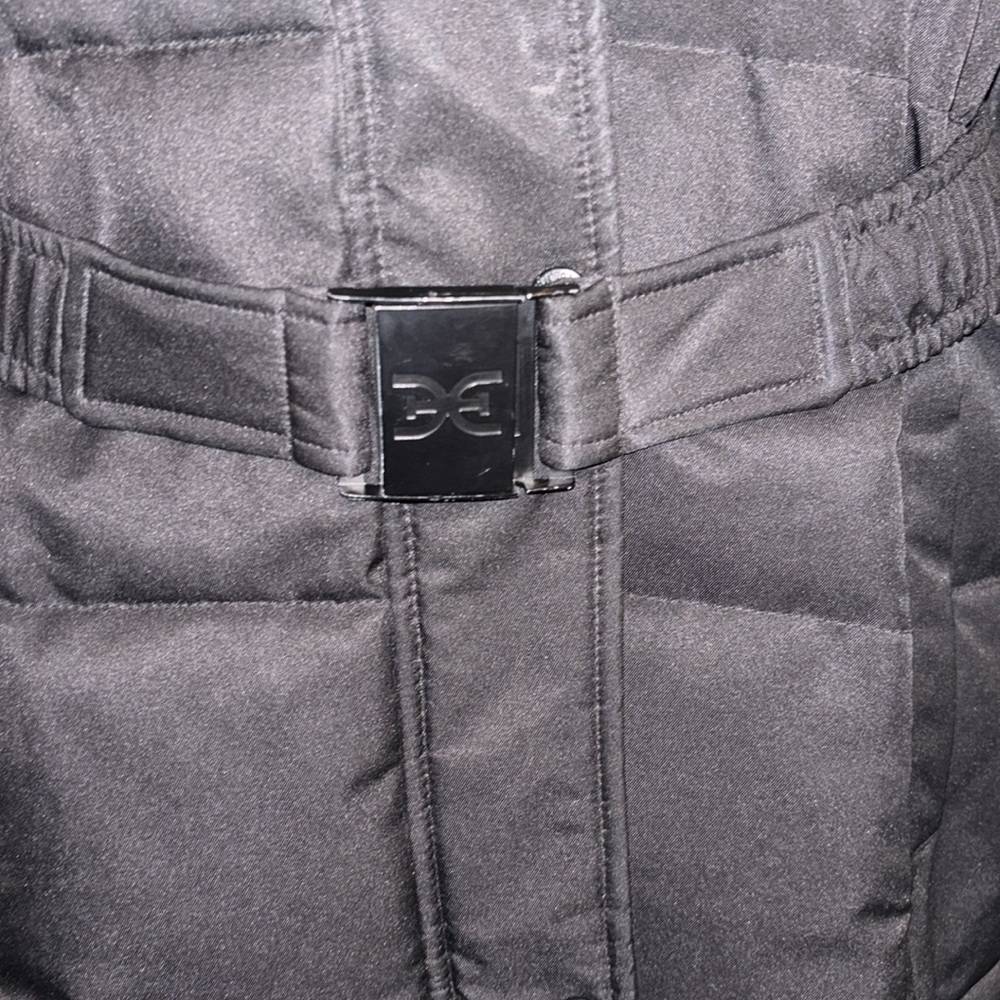 Sam Edelman Womens Belted Puffer Coat Black size L - Picture 8 of 9